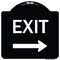 Signmission Designer Series-Exit W/ Right Arrow, Black & White Heavy-Gauge Aluminum, 18" H, 18" L, BW-1818-9842 A-DES-BW-1818-9842 - alternate 1